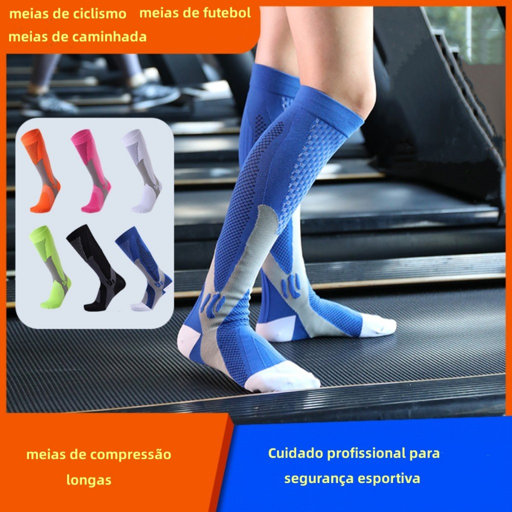 Kit 2 pares de meias esportivas de futebol, corrida, ciclismo profissional, treinamento funcional, voleibol, montanhismo