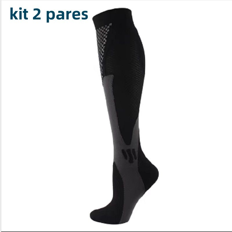 Kit 2 pares de meias esportivas de futebol, corrida, ciclismo profissional, treinamento funcional, voleibol, montanhismo