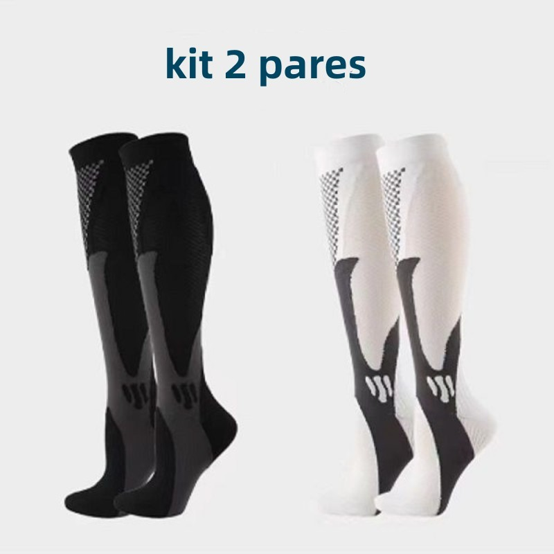 Kit 2 pares de meias esportivas de futebol, corrida, ciclismo profissional, treinamento funcional, voleibol, montanhismo