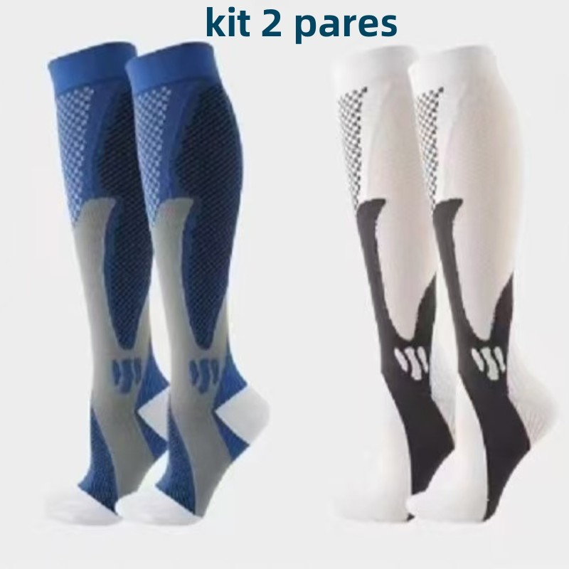 Kit 2 pares de meias esportivas de futebol, corrida, ciclismo profissional, treinamento funcional, voleibol, montanhismo