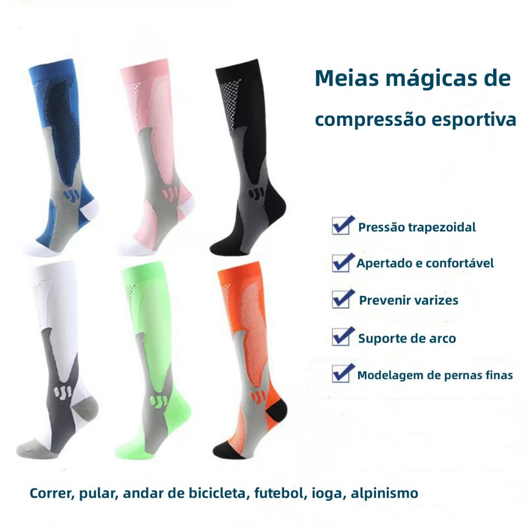 Kit 2 pares de meias esportivas de futebol, corrida, ciclismo profissional, treinamento funcional, voleibol, montanhismo