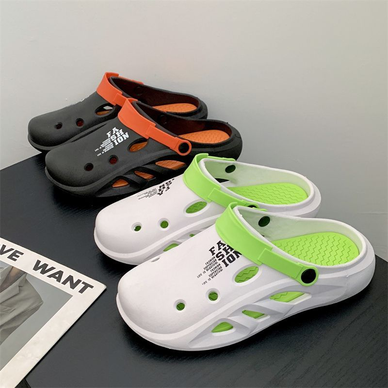 Sandálias De Verão Masculinas Novos Sapatos De Praia Estilo Casais Vestir-Se De Duas Calças De Banho