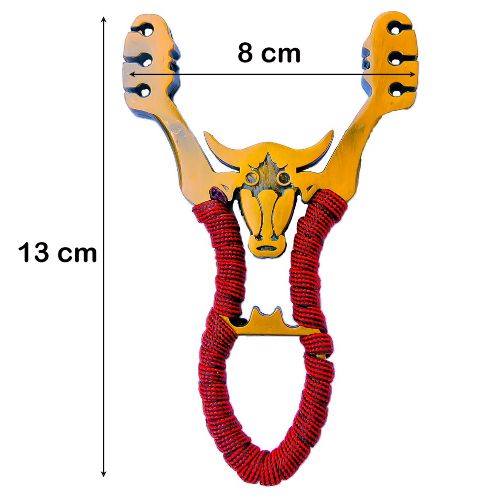 Atiradeira S28 PESCA + 2 Borrachas + 3 Setas Estilingue Slingshot Corpo em Metal Baladeira Bodoque