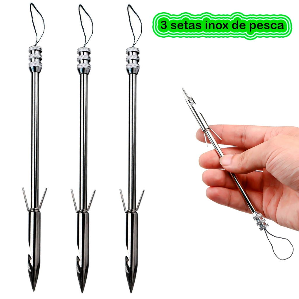 Atiradeira S28 PESCA + 2 Borrachas + 3 Setas Estilingue Slingshot Corpo em Metal Baladeira Bodoque