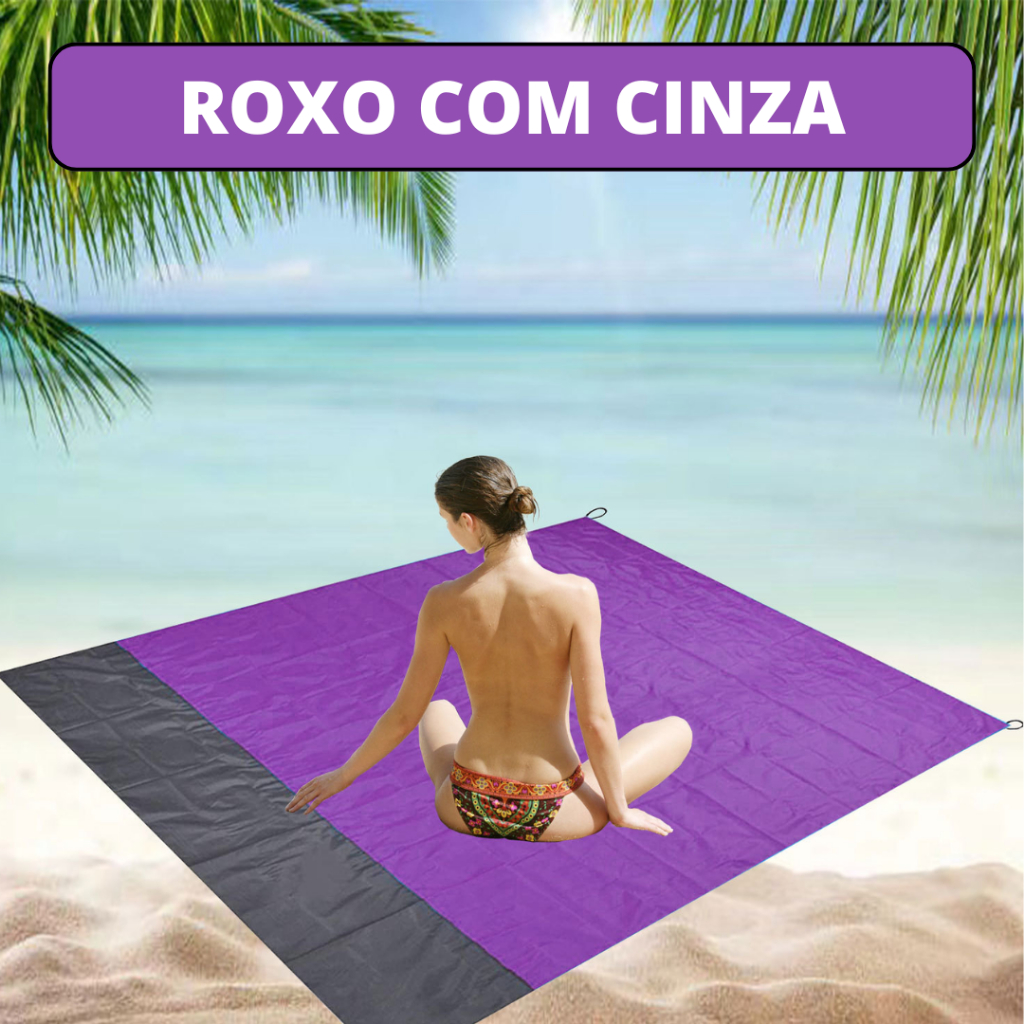 Tapete de Praia Impermeável 210 x 200 cm A Prova de D'água Para Piquenique Acampamento