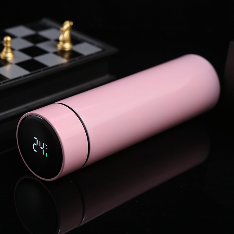 Garrafa Térmica Inox 500 Ml Com Medidor De Temperatura Ideal Para Viagens Escritório