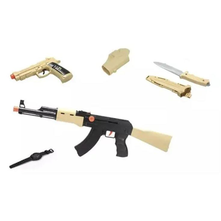 Kit de Arminhas Militares de Brinquedo Infantil Lança dardo- Desert War - 99 Toys