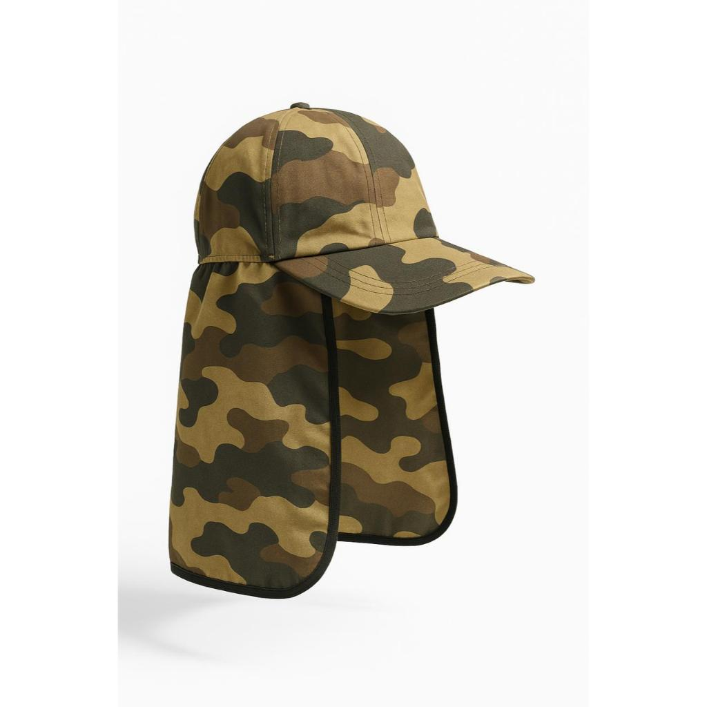 Bone Com Protetor De Nuca Proteção Solar Camuflado Para Pescador Camping Acampar