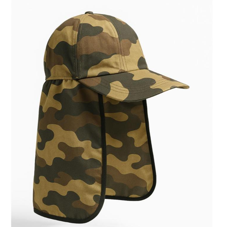 Bone Com Protetor De Nuca Proteção Solar Camuflado Para Pescador Camping Acampar