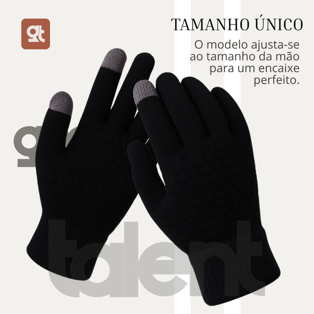 Luva Lã Touch Frio Celular Tablet