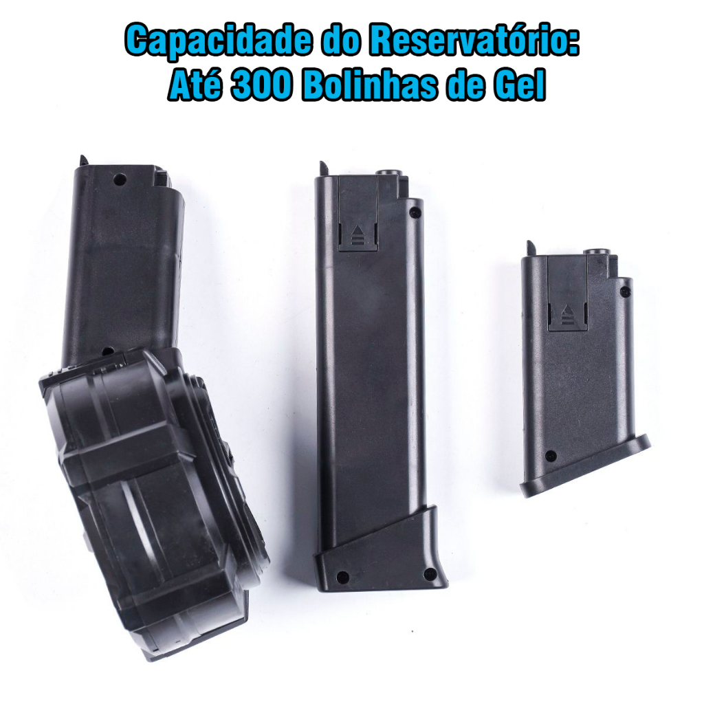 Arminha Bolinha Gel Desert Eagle Glock Automatica Eletrica Pente Alongado Com Lanterna e Silenciador