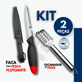 Faca de Pesca Fileteira Flutuante com Descamador de Peixe Escamador Pescadores Profissional