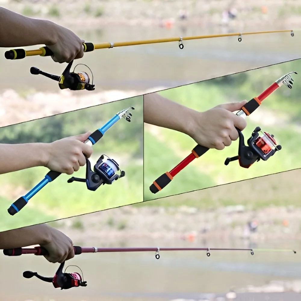 Kit 2 Vara De Pesca 60-120lbs Completa Com Molinete Esportiva Ao Ar Livre Robalo Portátil Com Linha