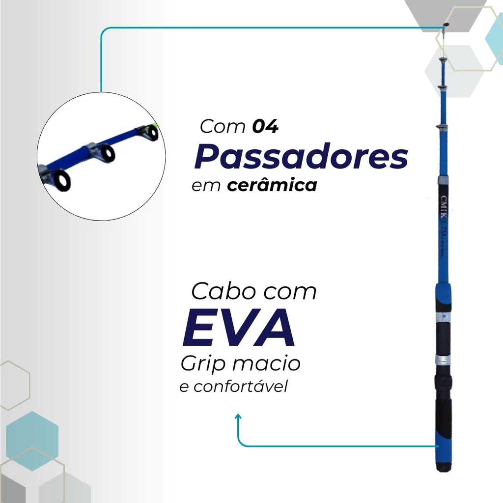Kit 2 Vara De Pesca 60-120lbs Completa Com Molinete Esportiva Ao Ar Livre Robalo Portátil Com Linha