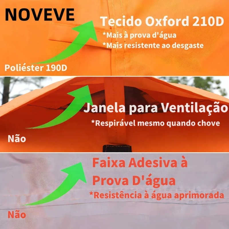 Barraca De Acampamento Automático Grande Para Camping 5-8 Lugares Ventilacao 270*270*150cm Portátil A Prova D'agua Dois