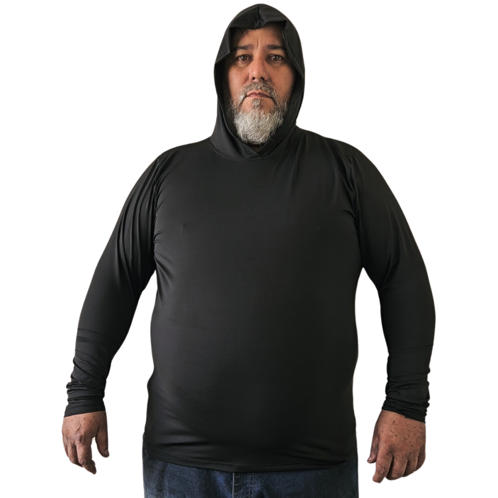 KIT de 4 Camisas Térmicas Dry Fit UV 50+ Com Capuz tamanho P ao G4 Extra Grande