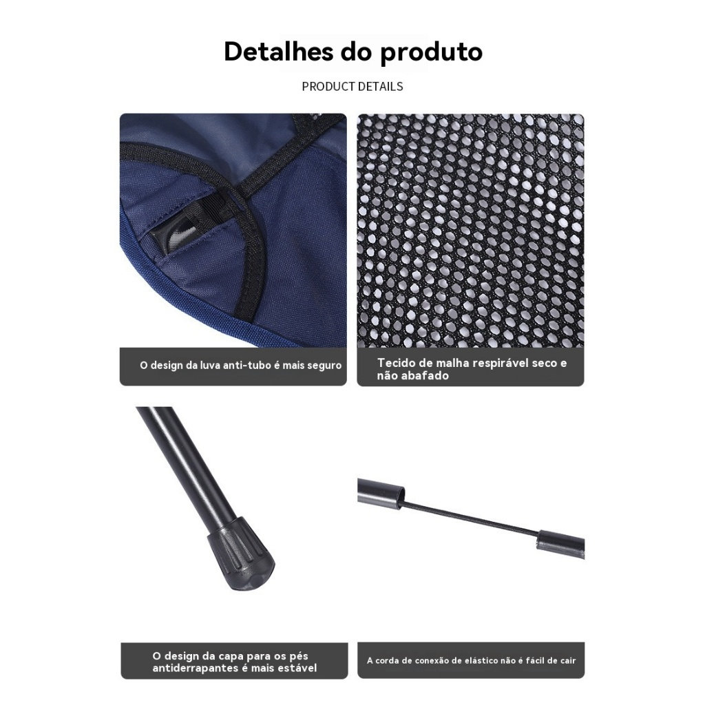 Cadeira portátil para acampamento, cadeira dobrável portátil destacável em tecido Oxford, cadeira de acampamento ao ar