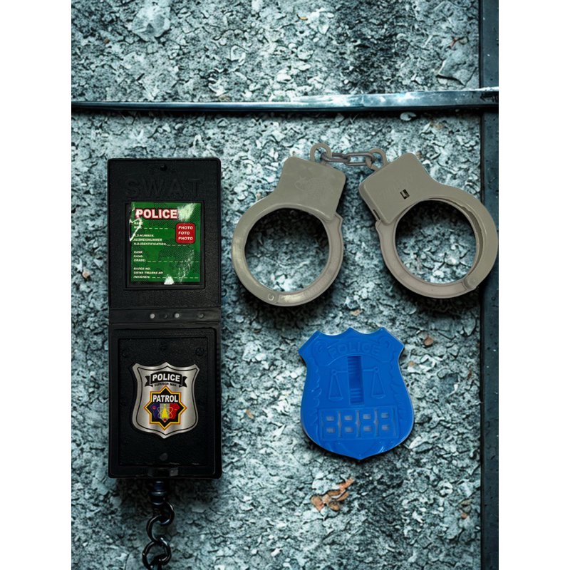 Kit Policial Infantil Brinquedo Arma Pistola Dardo + Algema