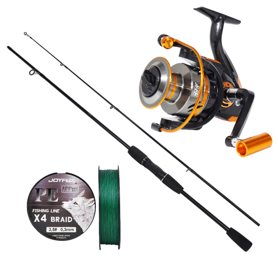 vara de pesca Joyfox Kit Vara Molinete1,8m + Carretel Molinete Dc7000 12+1 Rolamentos