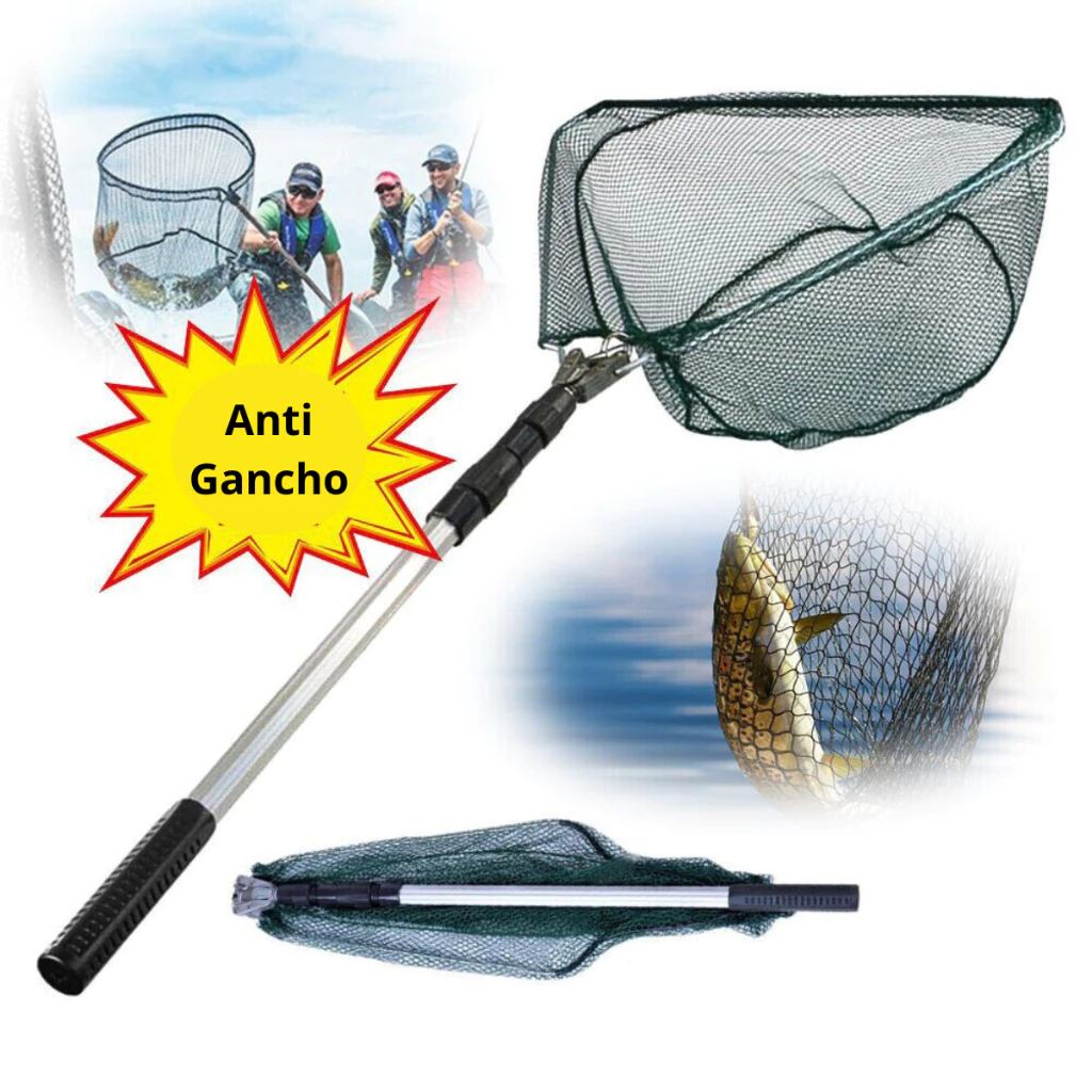 Passaguá Retrátil Para Pesca E Capura de Camarão Dobrável Alumínio 1,70 Metros