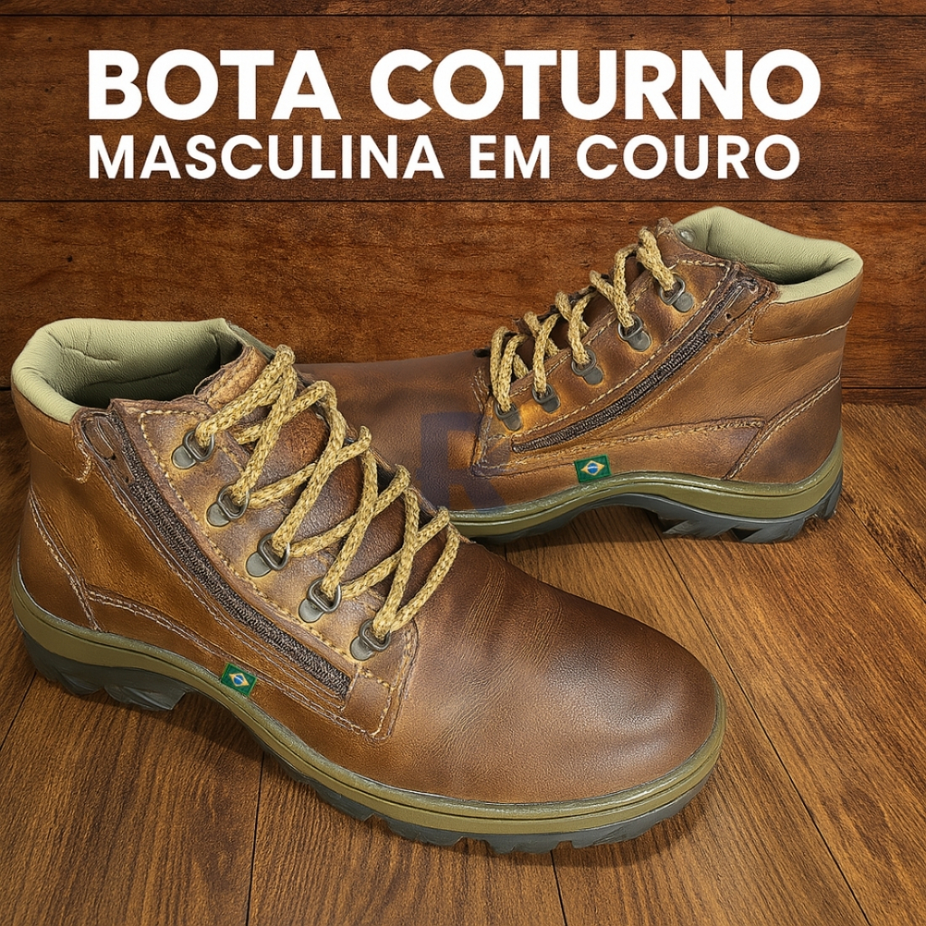 Bota Segurança coturno Botina Unissex Masculina Feminina Confortável Com CA Couro Legitimo