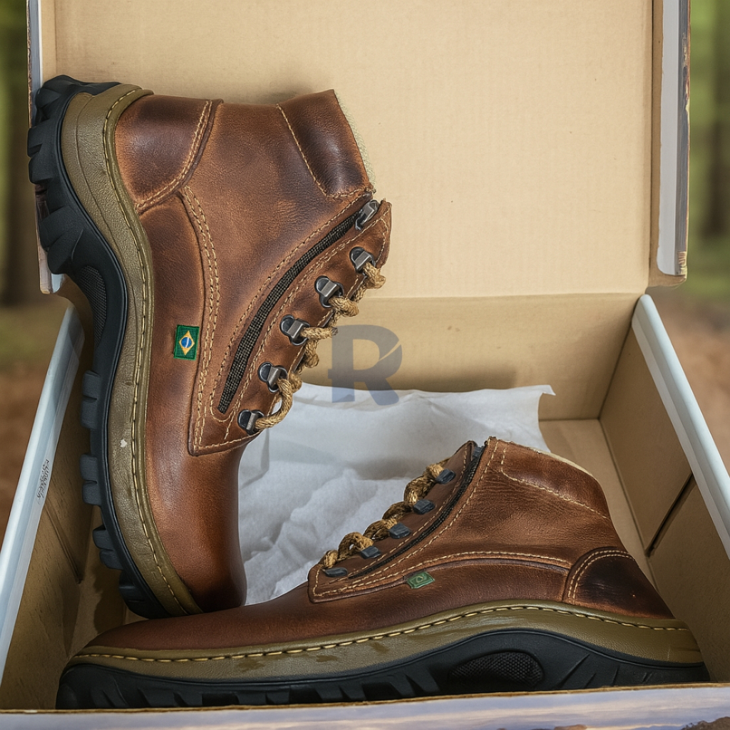 Bota Segurança coturno Botina Unissex Masculina Feminina Confortável Com CA Couro Legitimo