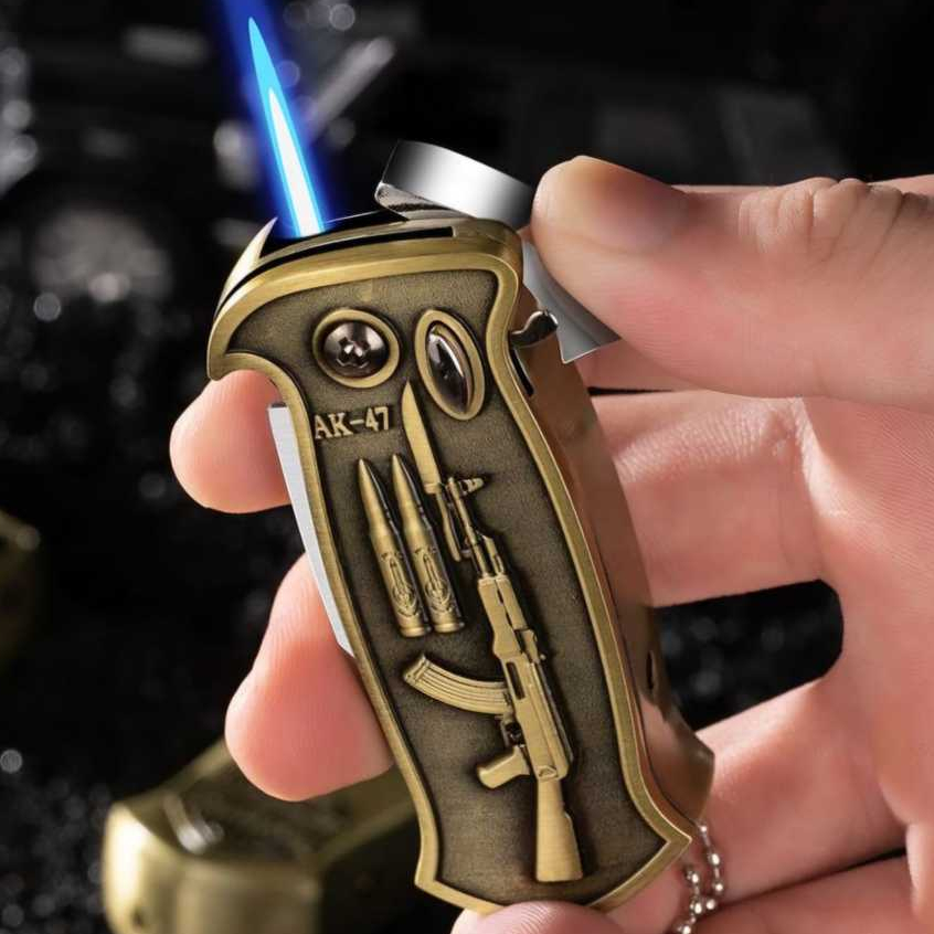 Acendedor Multifuncional à Prova de Vento com Abridor de Garrafas Canivete Camping Dobrável(sem gas)