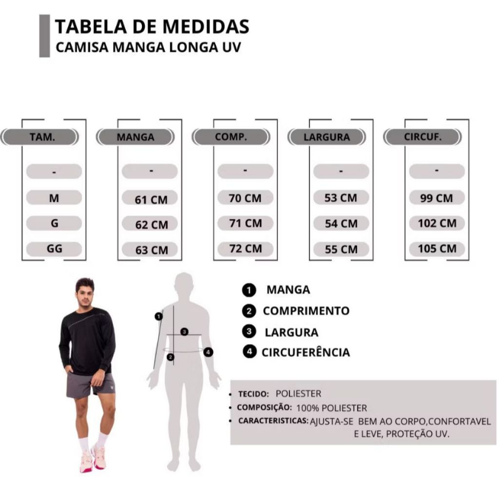 Camiseta Masculina Manga Longa Academia DryFit Slim