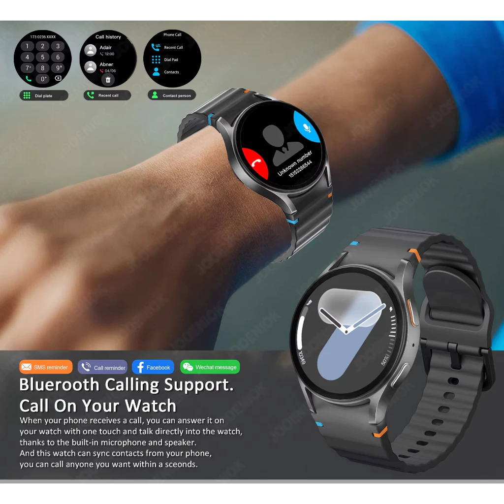 Novo F8 SmartWatch: Chamada Bluetooth, À Prova de Água, Compatível Android e iOS, Design Redondo