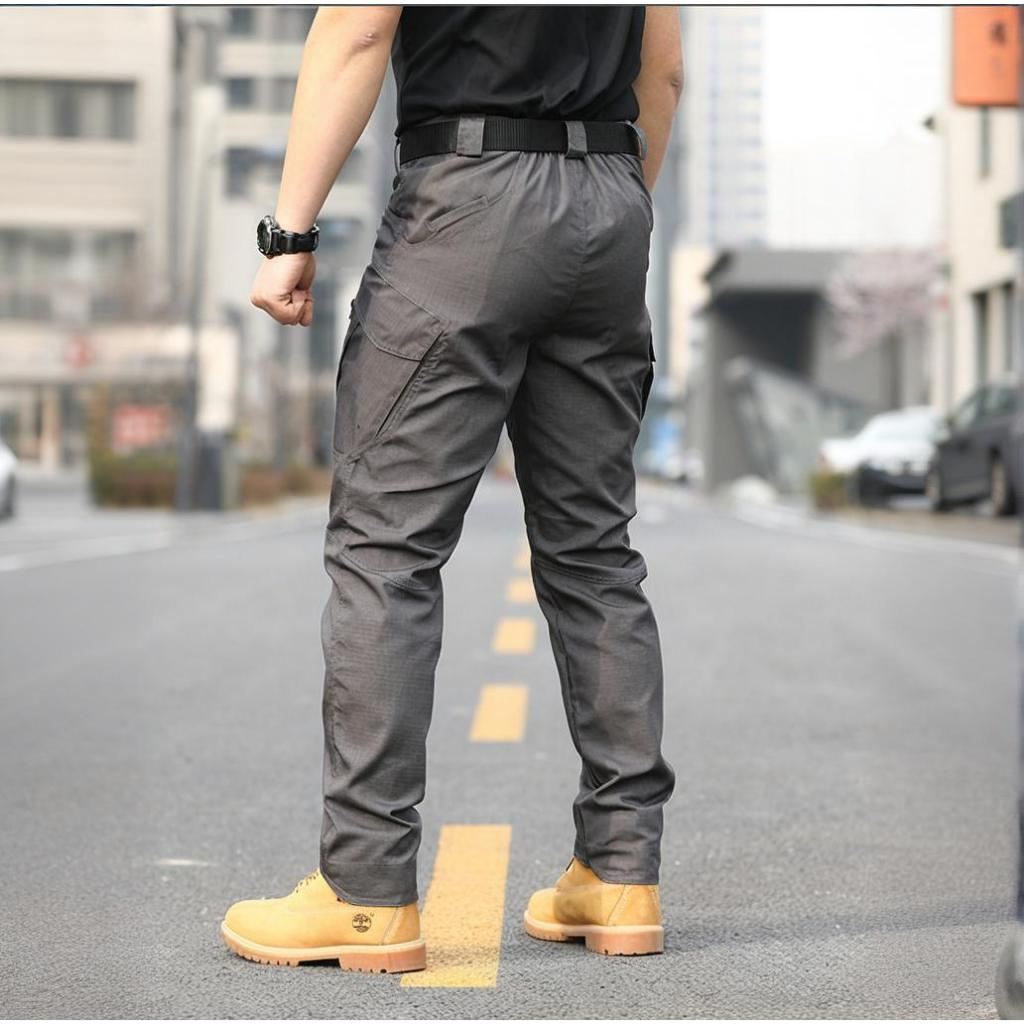 Calça Cargo Trilha Outdoor Masculina Calça Tática à Prova de Vento e Água com Bolsos Múltiplos