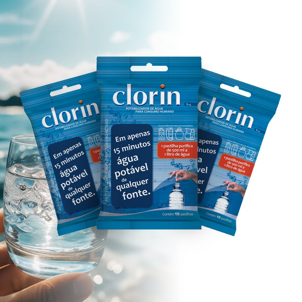 Kit 30 Pastilhas Purificadoras de Água p/ Consumo Humano - Clorin 1