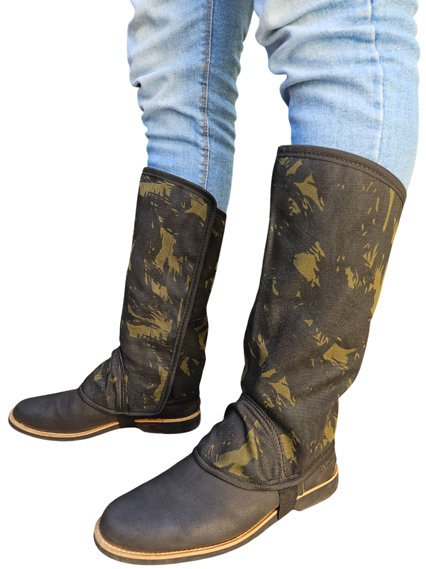 Par de Perneira De Lona Resistente Pernera Camuflada Proteção Trabalho Roça Montaria Impermeável