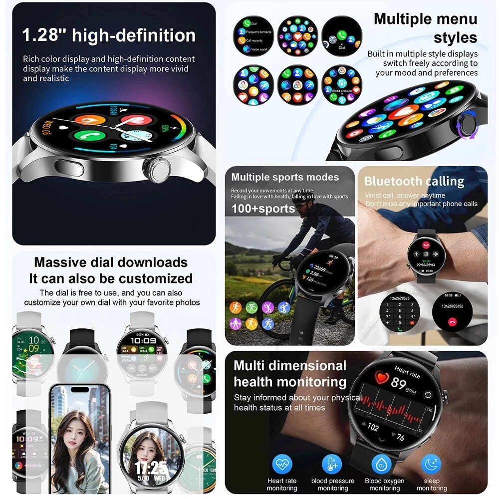 2025 relógio inteligente M18 tela sensível ao toque esportes chamada smartwatch masculino para android