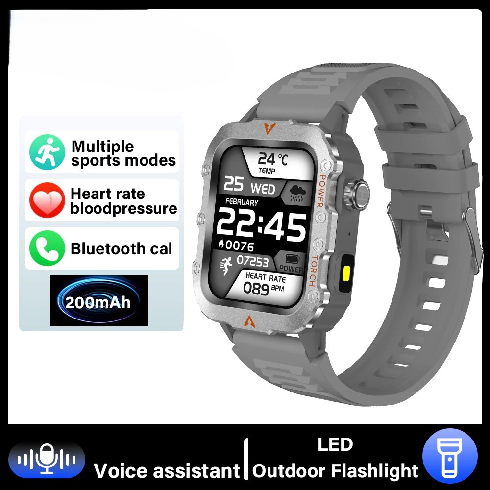 Smartwatch Esportivo LAXASFIT Tela1.71 Oxigênio no Sangue Bluetooth Relógio Multi Esporte Lanterna