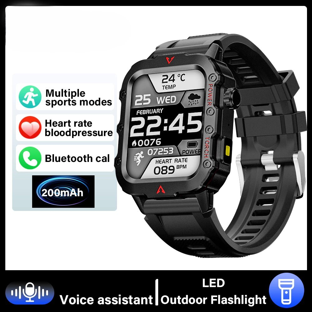 Smartwatch Esportivo LAXASFIT Tela1.71 Oxigênio no Sangue Bluetooth Relógio Multi Esporte Lanterna