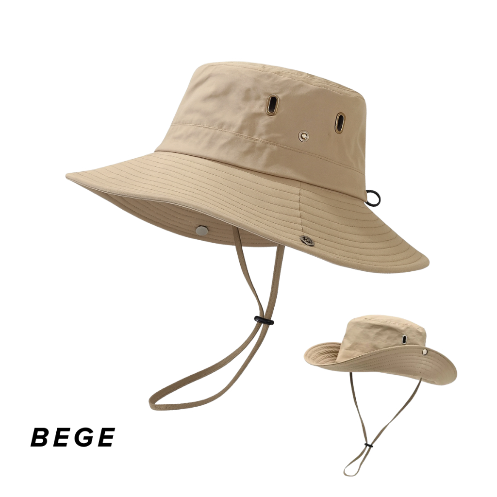 Chapéu de Sol Trilha Camping Masculino Feminino Tactel Proteção UV 50+ Dobrável Chapeu Camping