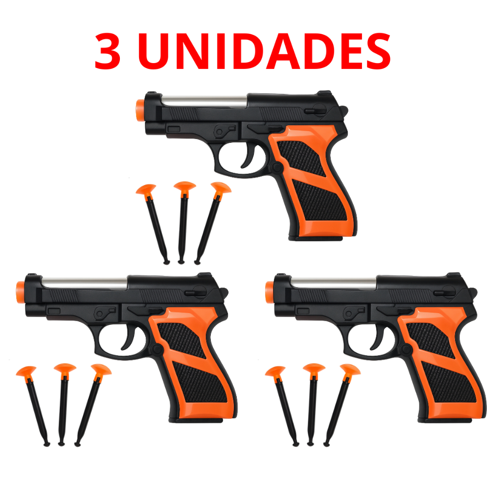 KIT C/ 5 Arminha de Brinquedo Lança Dardos Colantes Criança Menino