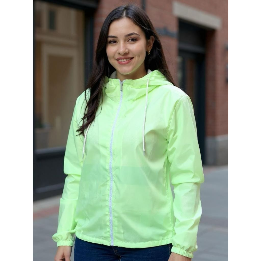 Jaqueta Forrada Corta Vento Feminina Capuz Impermeável Casaco Otriginal Academia Bordbless