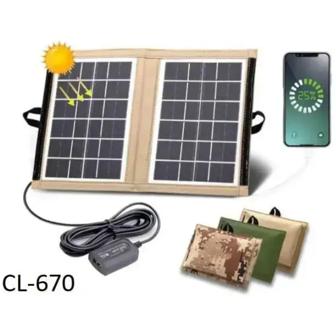 Painel Solar Portatil 7.2W/6V 29x20 Dobravel Carregador Energia Fotovoltaica Para Celular SmartPhone