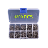 Kit Pesca 1200 Anzóis Chinu nos Tamanhos 3 ao 12 com Estojo de Armazenamento