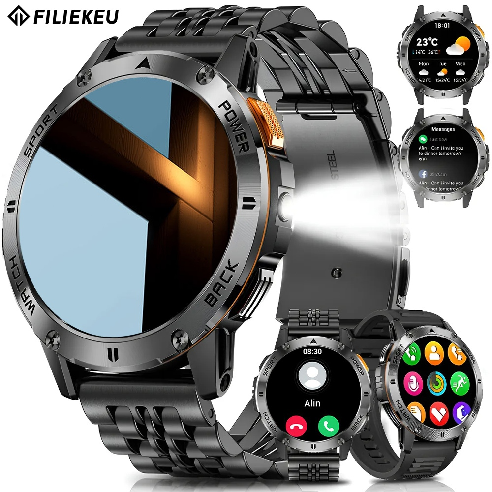FILIEKEU smartwatch relogio Bússola Lanterna Esportes Ao Ar Livre À Prova D'água relógio inteligente