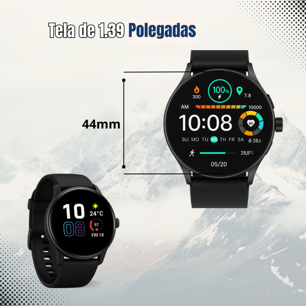 Relógio Smartwatch Inteligente Resistente a Água Com 2 Pulseiras