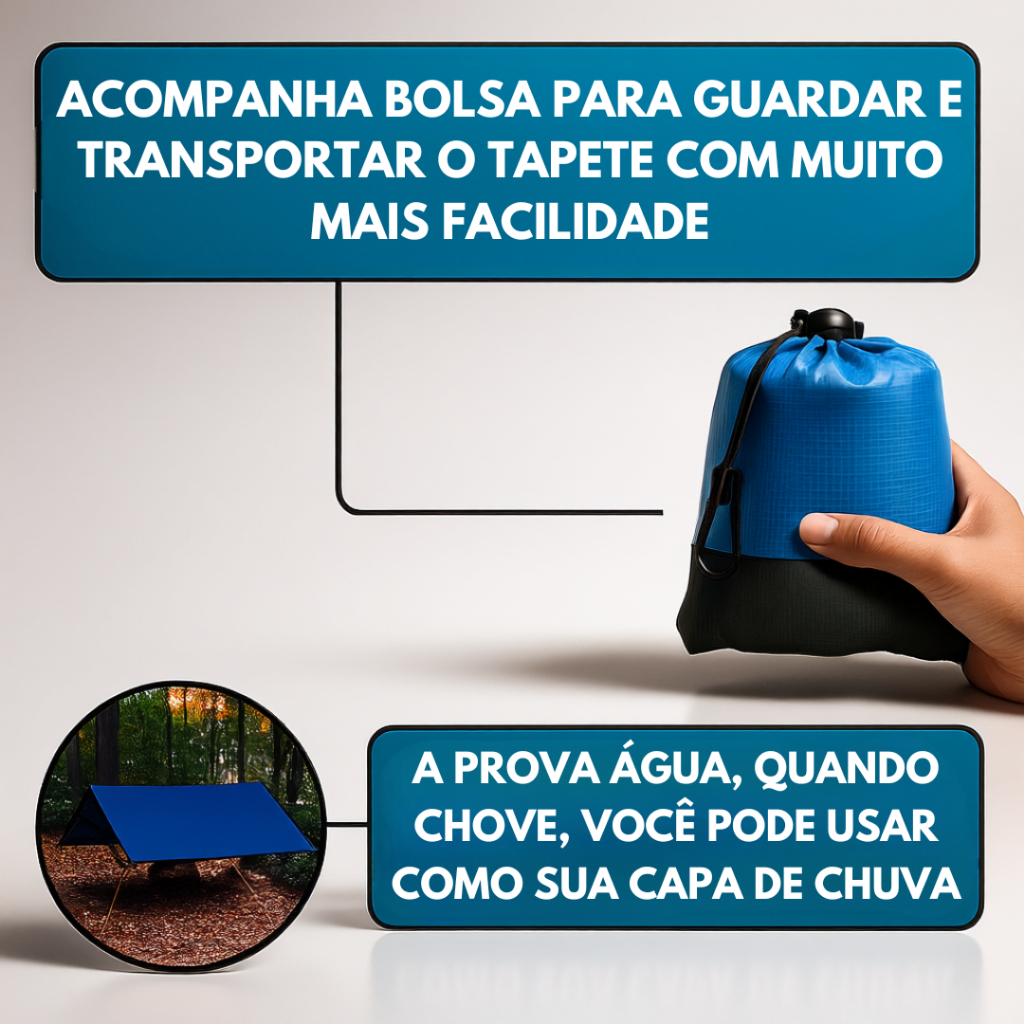 Tapete de Praia Impermeável 210 x 200 cm A Prova de D'água Para Piquenique Acampamento