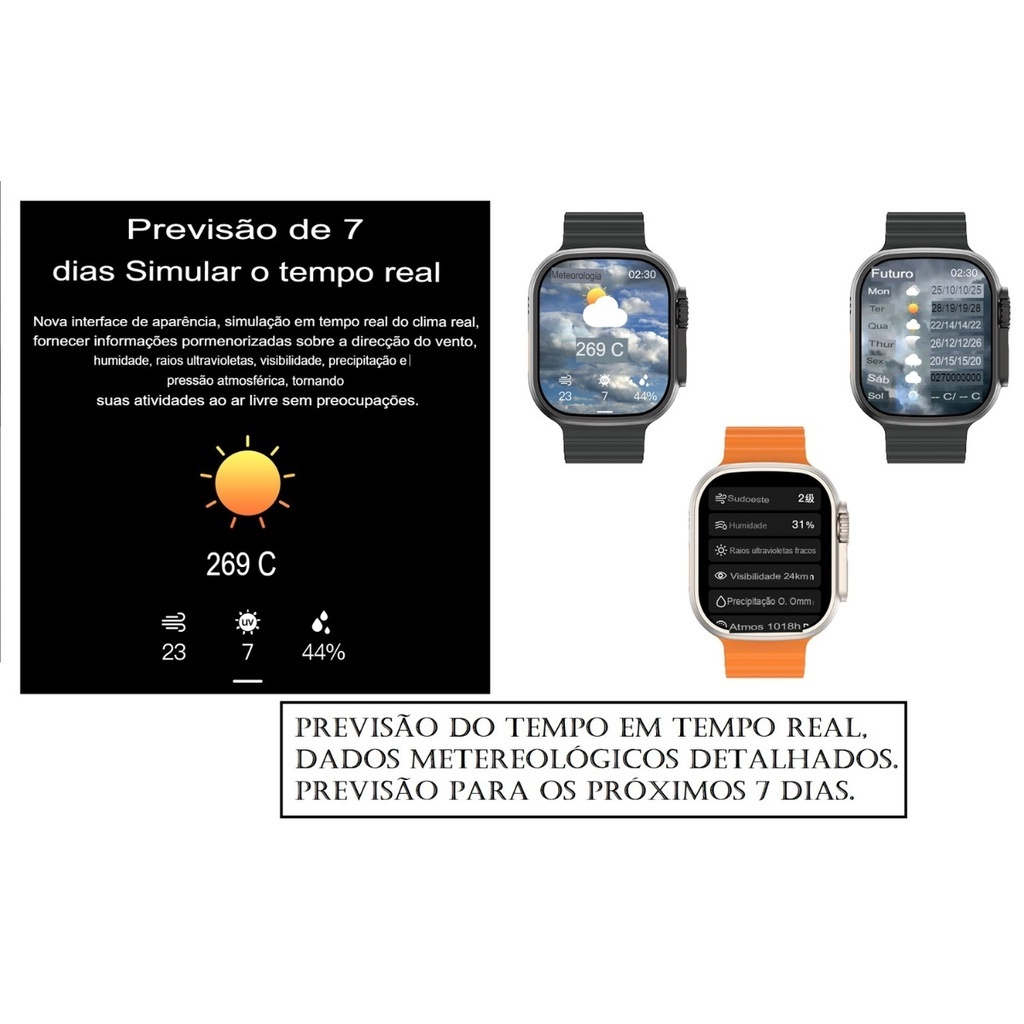 Smartwatch 10 Ultra Calculadora Cardíaca Monitoramento Da Frequência Relógio Inteligente