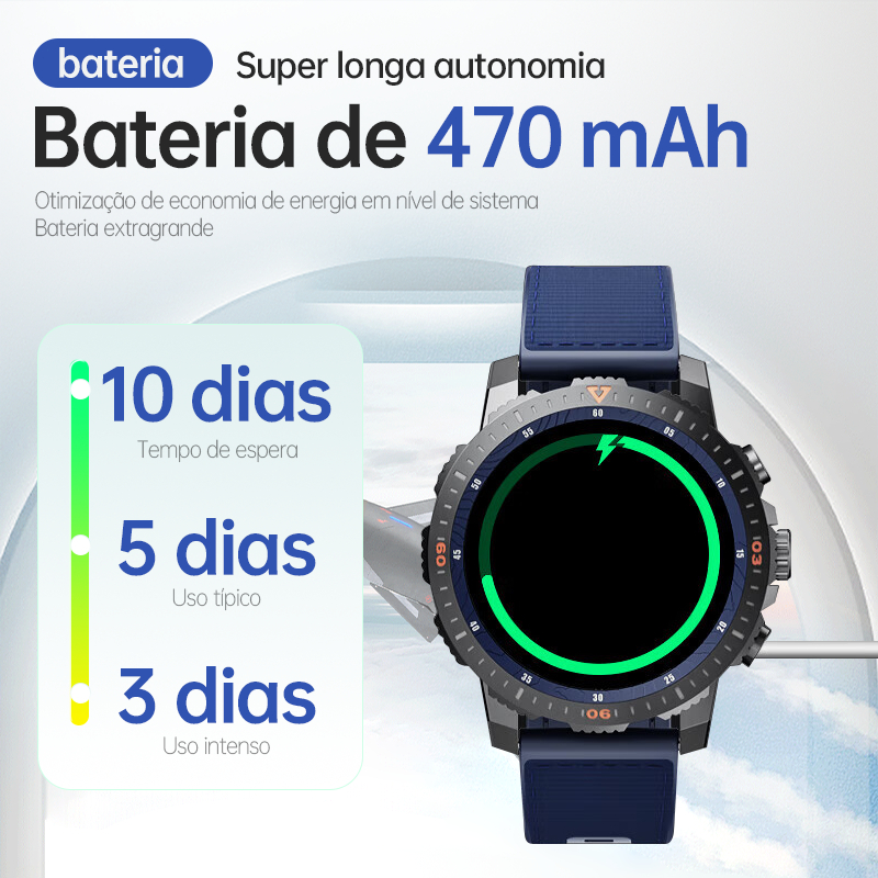 Relógio Smartwatch masculino AINUO N8 relógio inteligente esportivo monitoramento Nfc Android iOS