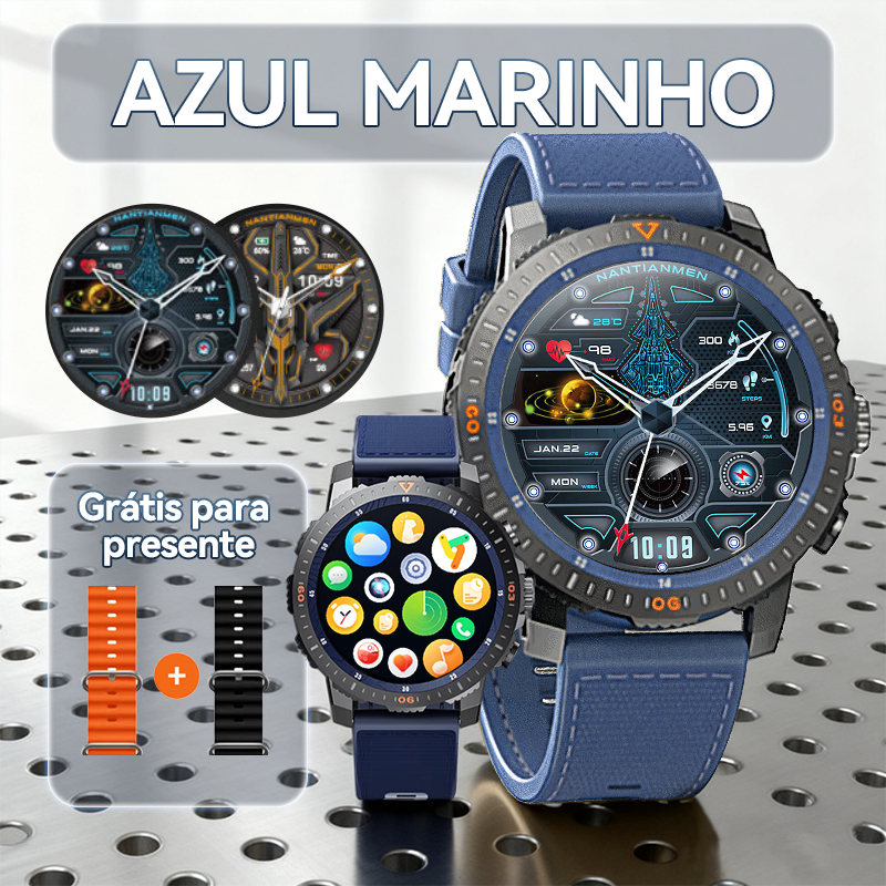 Relógio Smartwatch masculino AINUO N8 relógio inteligente esportivo monitoramento Nfc Android iOS