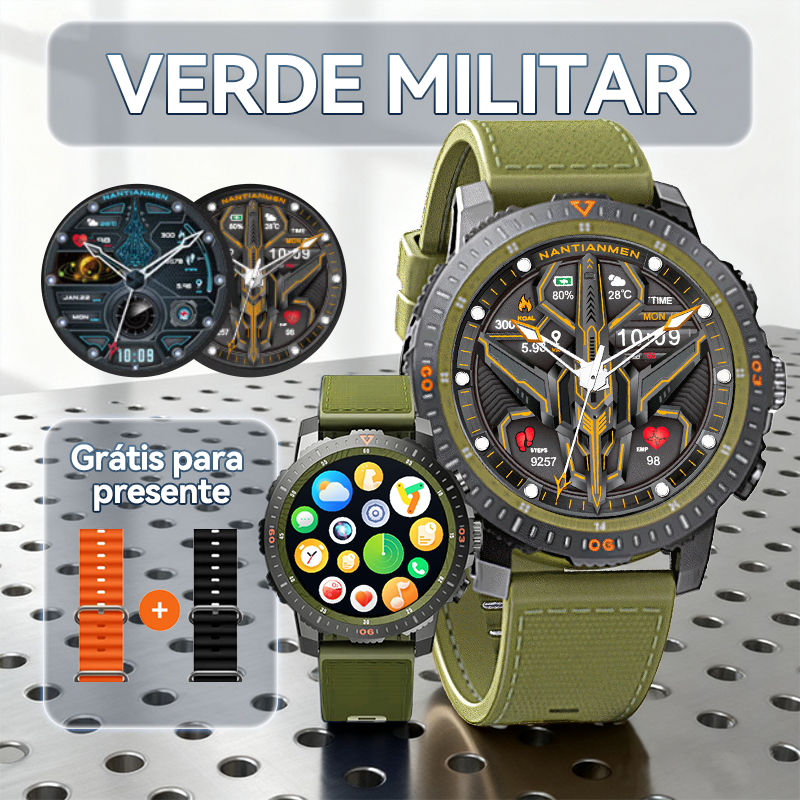 Relógio Smartwatch masculino AINUO N8 relógio inteligente esportivo monitoramento Nfc Android iOS