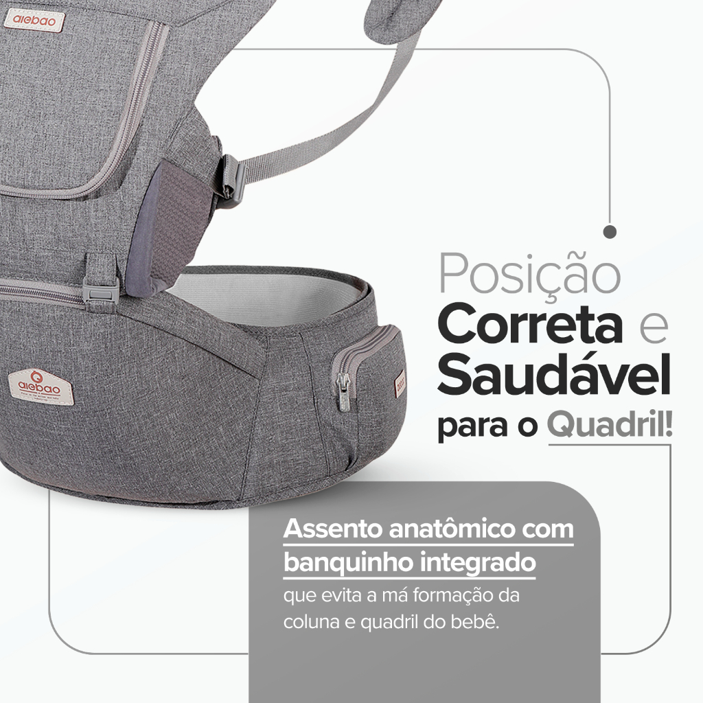 Bolsa Canguru Ergonômico Exclusive Protetor de Sol com Assento Bolsos Ajustável Aiebao