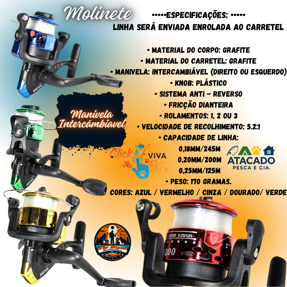 KIT PESCA COMPLETO 1 VARA 1 MOLINETE MALETA ACESSORIOS ESSENCIAIS PESCARIA BARATO