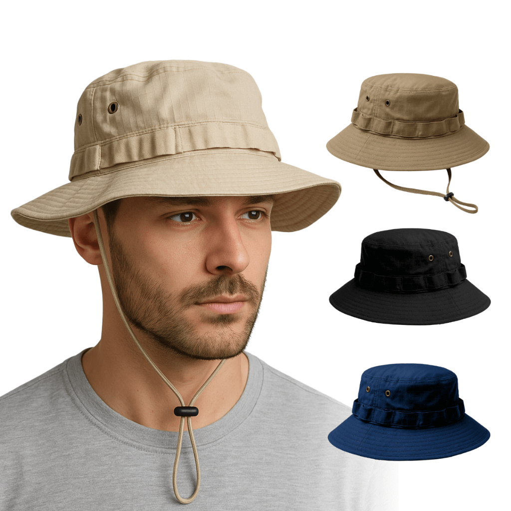 Chapeu militar Bucket Boonie Hat Caça Chapéu Camping Pesca Masculino Feminino